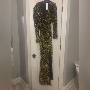 Gold Sequin Maxi Dress